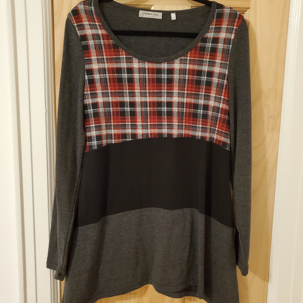 Plaid Tunic Sweater